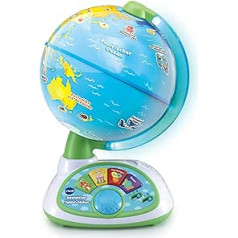 Vtech Interactive Junior Globe — gaišs bērnu globuss ar 48 skārienpunktiem, 3 atskaņošanas režīmiem un mūziku — bērniem vecumā no 3 līdz 6 gadiem