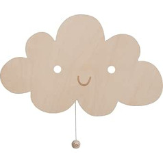 BO BABY'S ONLY - Baby Wall Lamp - Cloud - Wall Light for Baby Room - Night Lamp with Battery for Children's Room - FSC Quality Mark Wooden Lamp - 25000 Burning Hours - Wall Lamp Can Be Painted