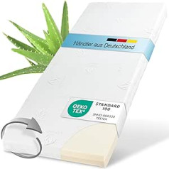 maxVitalis Viskoelastīgais virsmatracis, Ortopēdisks Memory Foam Virsmatracis, Visco Topper, Apgriežama funkcija ar 2 cietības līmeņiem, Ietver Aloe Vera pārklājumu (90 x 190 cm, viskozes putas 7 cm)