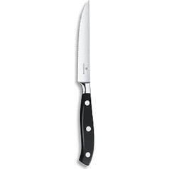 Victorinox, Grand Maître, Profi Tomaten- und Steakmesser, Extra Scharfe Klinge, Wellenschliff, 12 cm, Robuster Kunststoffgriff, Rostfreier Stahl, Schwarz