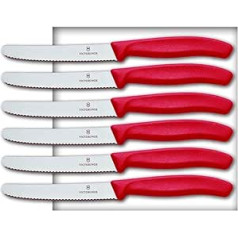 Victorinox 6 daļu virtuves nažu komplekts (11 cm, īpaši asa zobaina mala, galda nazis, ergonomisks rokturis, mazgājams trauku mazgājamā mašīnā), 14 cm