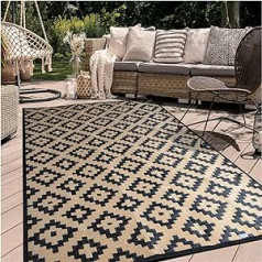 AOLEBA Wendbarer Outdoor-Strohteppich aus Kunststoff, kariert, für Outdoor, Camping, Wohnmobil, Terrasse, Picknick, Strand, Hinterhof, Deck, Anhänger, 150 x 200 cm