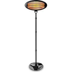 SUNTEC Quartz Heater Night Sun [Telpām līdz 60 m³ (~25 m²), piemērots iekštelpām un āra, 3 siltuma režīmi, regulējams augstums, 2000 vati]