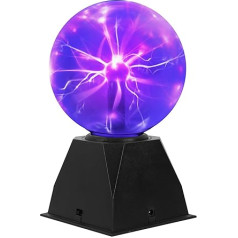 Tējas sveces plazmas pods, 15 cm burvju plazmas lodīšu lampa, elektrostatiskā bumbiņas pieskāriena un trokšņa jutīga zibspuldzes bumba, violeta liela izmēra gaismas bumba Ziemassvētkiem, dāvanas, jauna rotaļlieta