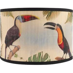 Uonlytech abažūri bungu abažūrs E27 vintage Hessian Lampshade Birds Pattern Lustra lampas vāciņš Maināmi gaismas aksesuāri piekarināmam grīdas apgaismojumam, 30 x 30 x 20 cm