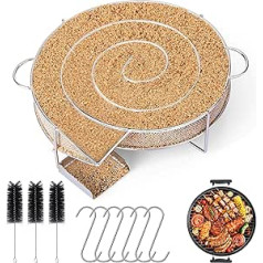 Mture Cold Smoke Generator Smoker Snail, Round Smoke Generator, Smoke Generator for Smoker Oven with Brush and Hook, Cold Smoker for Kettle Barbecue Smoker and Smoker Oven