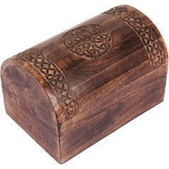 Great Birthday Gift Ideas, Handmade Decorative Celtic Carved Jewelry Box, Jewellery Organiser, Keepsake Box, Treasure Chest, Jewellery Holder, Watch Box, 22x15cm (Antique)