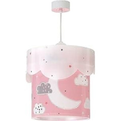 Dalber 61232S E27 Children's Bedroom Pendant Light Ceiling Light Children's Room Moon and Stars Rose