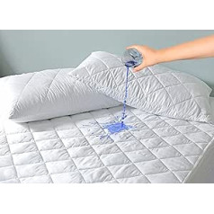 ZNR® stepēts matrača aizsargs, ūdensizturīgs Super King izmērs | 40 cm īpaši dziļi svārki | Fitted Sheet Style | Hipoalerģisks | Putekļu ērcītes necaurlaidīgs | Elpojošs | Bez trokšņa (Super King)