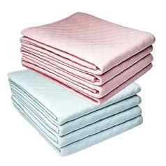 CAUZi Premium Changing Mat, Washable & Reusable Cotton Mat, Breathable, Waterproof, Cost-saving, Set of 4, 60 x 70 cm (Pink)