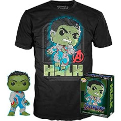 Funko pops! Marvel Avengers Endgame: Hulk T-krekls un ekskluzīva popmūzika Glow in the Dark! #451 (liels)