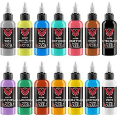 DLD Tattoo Color Set Vegan Professional 30 ml Tattoo Ink 14 Colors Bottle Kit Stick and Poke Permanent Make Up Ink Microblading Pigment Tetovēšanas piederumi