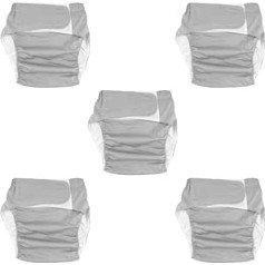 5 x Adult Washable Cloth Diapers for Incontinence - Size S - Grey