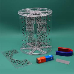 Dreidimensionaler Magnetfeldlinien-Demonstrator Mit Hufmagnet Und Stabmagnet. Experimentelle Ausrüstung Zur Demonstration Physikalischer Magnetfelder. Dreidimensionaler Magnetlinien