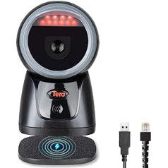 Bezvadu svītrkoda skenera lādētāji galddatoriem: 1D 2D QR svītrkoda skeneris daudzvirzienu brīvroku darbība 2.4G bezvadu un USB vadu svītrkoda skeneris POS mazumtirdzniecības bibliotēkai, modelis 9600