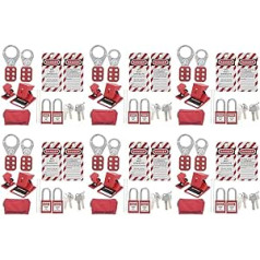 BLASHRD 54 STÜCK Lockout-Tagout-Tags-Set – Lockout-mit verschiedenen Schlüsseln, Sicherheits-Vorhängeschlösser, Lockout-Station, Lock-Out-Tag-Out-Kit