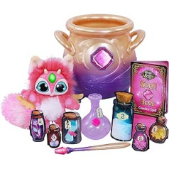 Magic Mixies Magic Cauldron with 20cm Interactive Pink Plush Toy, Wand and Magic Ingredients, with Real Mist and 2 Game Modes for Hours of Fun