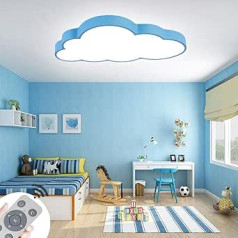 48 W Children's Room Ceiling Light Clouds Dimmable with Remote Control for Bedroom Ultra Thin Cloud Lamp Can Be Used in Living Room, Dining Room and Study (Blue 48 W)