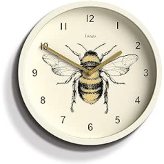 JONES CLOCKS® Bee sienas pulkstenis - Bišu mājas aksesuāri - Bišu dāvanas - Virtuves pulkstenis - Dzīvojamās istabas pulkstenis - Biroja pulkstenis - Moderns pulkstenis - Mazs sienas pulkstenis - Dizainera pulkstenis - Dekoratīvā ciparnīca (bal