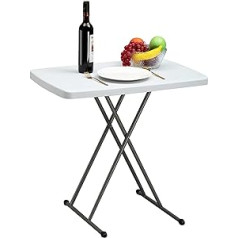 HollyHOME saliekamais kempinga galds 2,5 pēdas/76 cm, piknika galds ar regulējamu augstumu pārnēsājams dārza galds saliekamais galds ceļojumu galds dārza grilēšanai ēdināšanas ballīšu virtuvei āra iekštelpās