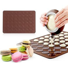 Wakects Macaron komplekts silikona veidnes Macaroons silikona veidne ideāliem makaroniem 48 atsevišķas veidnes 39 x 28,5 cm