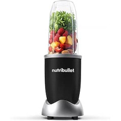 nutribullet Pro, 900 vatu jauda, viegli un ātri lietojams, kompakts, viegli tīrāms, ar 900 ml krūzi, smūtija mikseris, smūtija gatavotājs, elektriskais mikseris, NB904B, melns