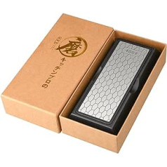 Fubinaty Sharpening Stones Removable Double-Sided Diamond Sharpening Stone Professional Manual Knife Sharpener with Non-Slip Base for All Kitchen Knives and Scissors 400/1000 Grit