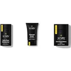 Lumin - Correction Trio komplekts - Ādas kopšanas komplekts vīriešiem - Dark Circle Protection, Exfoliator, Moisturizer - Banish Dark Circles, Pietūkums, Aizsprostotas poras - 2 mēnešu piegāde