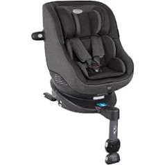 Graco Turn2Me™ i-Size R129, 360° Rotating Reboarder with ISOFIX, Car Seat for Children from 0-4 Years (40-105 cm), 5-Point Harness and Reclining Position, Black/Grey, Heather