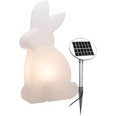 8 sezonas Dizains | LED Outdoor Light Rabbit Solar Shining Rabbit (50 cm liels, silti balts, krēslas sensors, ārējais panelis, dārza gaisma, āra) balts