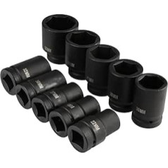 Drive Deep Impact Socket Set, 10 Pieces, 1 Inch Drive Metric Deep Impact Socket Set, Long Reach Impact Sockets, 22 to 50 mm