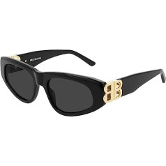 Balenciaga saulesbrilles BB0095S melnas/pelēkas 53/19/135 sievietēm, spīdīgi melnas