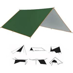 3 x 3 m Hammock Tarp Waterproof Tent Tarpaulin Ultralight Camping Tarpaulin Rain Tarpaulin Picnic Tent Mat Outdoor Survival Equipment