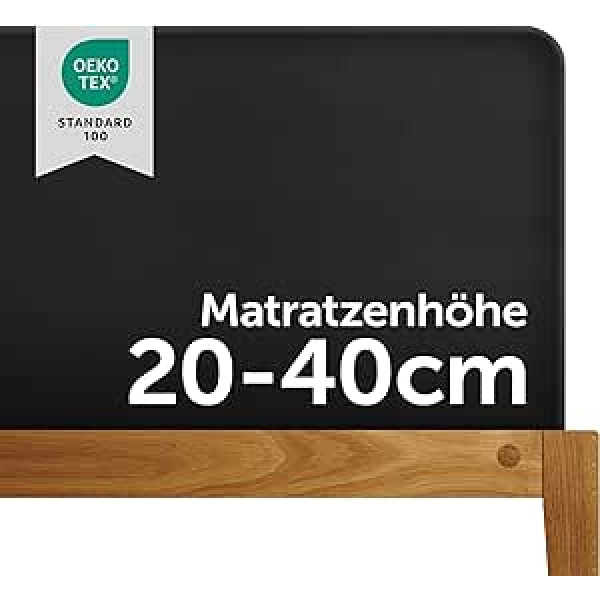 Blumtal Luxury Box atsperu gulta Fitted palags 180 x 200 cm - 200 x 220, augstums līdz 40 cm - Oeko-Tex sertificēta kokvilnas palags - 180 x 200 I 180 x 220 I 200 x 200 cm kastes atsperei un ūdens gultai