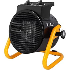 SIAL PTC Energy-Saving Fan Heater 3 Seconds Fast Heat Ceramic Fan Heater 3 kW Infrared Electric Heater with Overheating Protection Function for Tent, Workshop, Storage Room