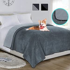 Waterproof Blanket 230 x 230 cm for Baby, Adults, Dogs, Cats or Other Pets, 3-Layer Protection and 100% Leak-Proof Blanket for Bed, Couch, Easy to Clean, Anthracite and Light Grey