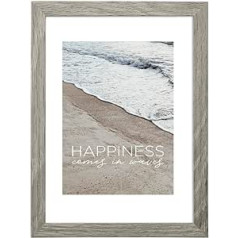 Hama Waves Picture Frame 40 x 50 cm Wooden Frame Portrait Landscape Format for Hanging, Standing, Stand, Hanging Device, Picture Size 40 x 50 cm, Grey