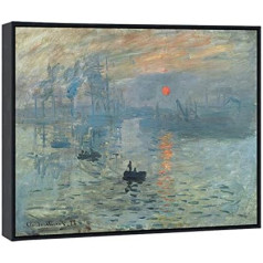 Wieco Art Claude Monet Sunrise Canvas Prints Famous Paintings Reproduction Seascape Artwork Pictures on Canvas Wall Art for Home Decorations Black