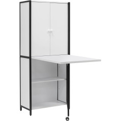 Sew Ready Mehrzweckschrank, 149,2 cm hoch, ar klappbarem Oberteil für Handwerk, Nähen, Büro vai Zuhause Nähschrank, Anthrazit/Weiß