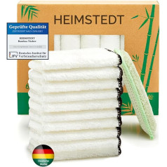 HEIMSTEDT® Bamboo Cloths Black (Pack of 10) - Sustainable Bamboo Cleaning Cloths for Streak-free Cleaning on All Surfaces