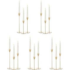 15 Packs New Gold Metal Candle Holders, Vintage Modern Candle Holders for Home Decoration, Table, Mantle, Wedding, Candlelight, Dinner, Anniversary, Decorate