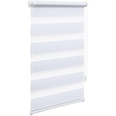 OBdeco Double Roller Blind, Duo Roller Blind, Clamp-Fastened, No Drilling Required, for Windows, Translucent and Shading