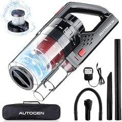 AUTOGEN Car Vacuum Cleaner Handheld Vacuum Cleaner, 150 W Wireless Handheld Vacuum Cleaner Battery with HEPA Filter for Wet/Dry Cleaning, Mini Vacuum Cleaner Rechargeable at Home Pet Hair Car