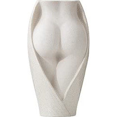 Keramikas vāze balta vāze pampu zālei, radoša vāzes korpusa dizaina ziedu vāze moderna dekorācijas vāze sieviešu ķermenim ideāli piemērota žāvētiem ziediem un ziediem roku darbs mazas vāzes dekorācijas rotājumi