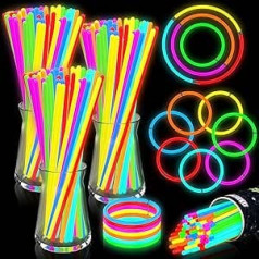 Glow Sticks, 300 Glow Sticks komplekts, Neona Glow Sticks ballīšu komplekts, Gaismas rotaļlieta bērniem, Gaismas rokassprādzes, Neona Luminous Dark Party piederumi, Kvēlojoši spieķi ballīšu dekorēšanai, Festivāls