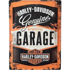 Nostalgic-Art Retro Blechschild, 40 x 60 cm, Harley-Davidson Garage – Geschenk-Idee für Biker, aus Metall, Vintage-Design zur Dekoration