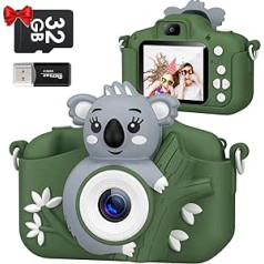 Children's Camera, Children's Camera 1080P HD 2.0 Inch Screen, Digital Camera Children with 32GB SD Card, Selfie Camera, Children for 3-12 Years, Boys and Girls, Christmas Toy