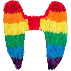 Boland 52836 Varavīksnes spārni 1 pāris 120 x 120 cm Daudzkrāsaini ar spalvām spārni Papagaiļa varavīksnes krāsas aksesuāri kostīms kostīms karnevāla tematiskā ballīte Kristofera ielas diena