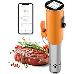 INKBIRD WiFi Sous Vide Garer ISV-101W, 1000 vatu Sous Vide, 3D ūdens cirkulācijas apkure, Sous Vide stienis ar lietotņu iepriekš iestatītām izvēlnēm, pavārgrāmatas funkcija, iepriekšējs trauksmes signāls vārīšanās beigās