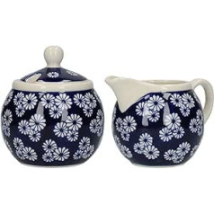 London Pottery JY18LT49 Earthenware Small Daisy Milk Jug and Sugar Bowl Set